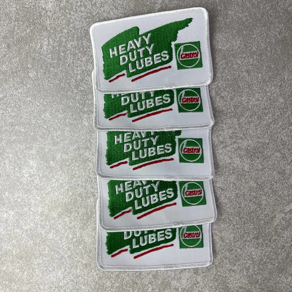 5x Vintage Castrol Heavy Duty Lubes Patch Embroidered Race Hat Jacket Shirt NOS